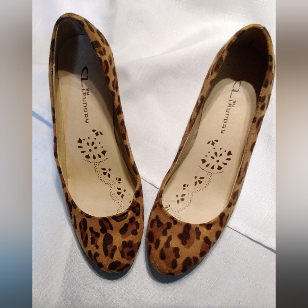CL by Laundry Leopard Print Faux Suede Pumps